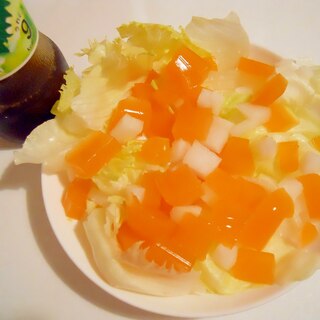 野菜ジュース寒天と大根でヘルシ～ラダ
